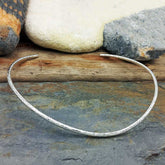 16" Textured Torque (3mm) Silver Necklace